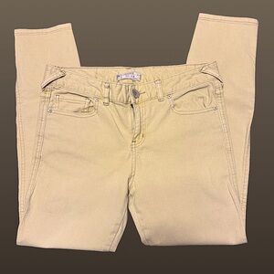 Free People pale yellow/tan straight leg ankle jeans sz 28